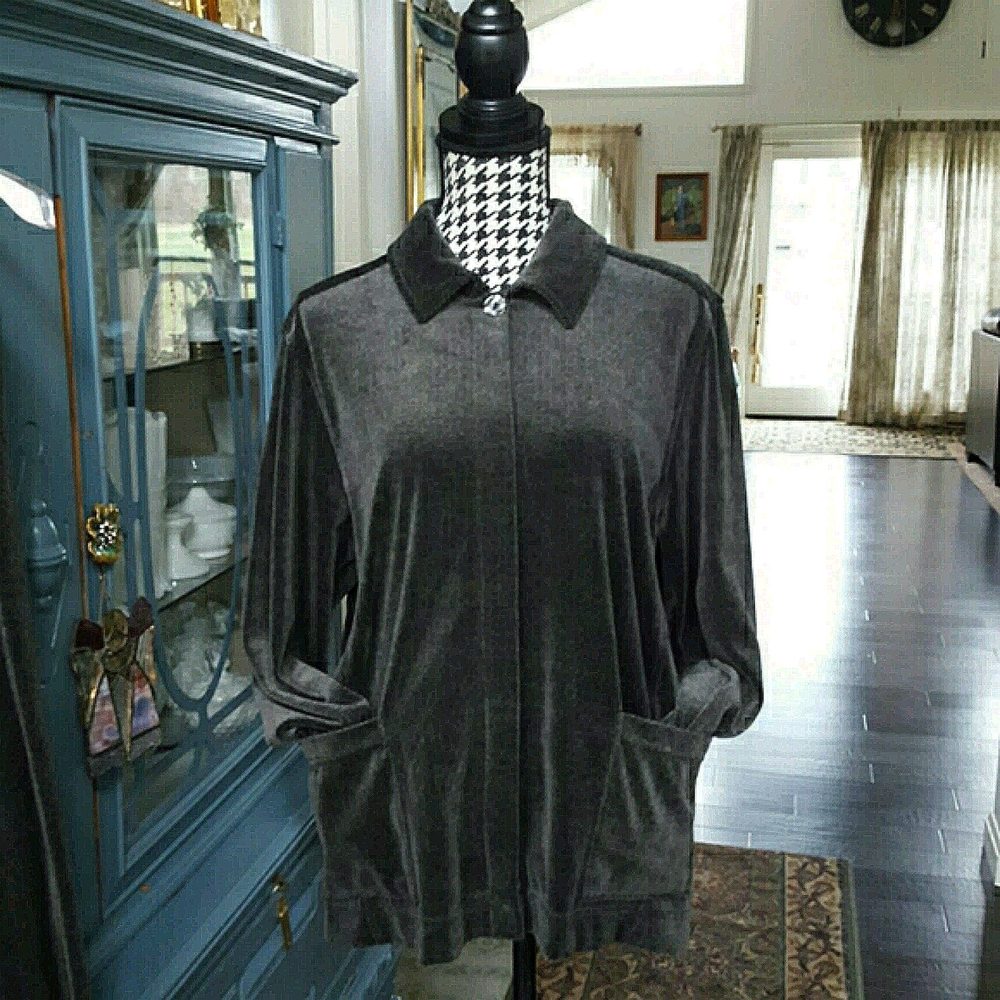 Vintage LIZ CLAIBORNE Velour Jacket & Pant Set Size MP